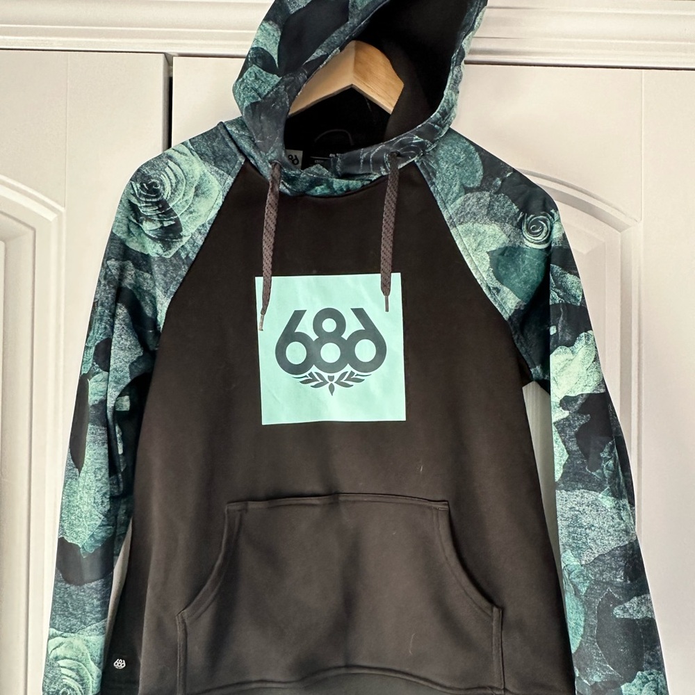 686 Black and Teal Hoodie